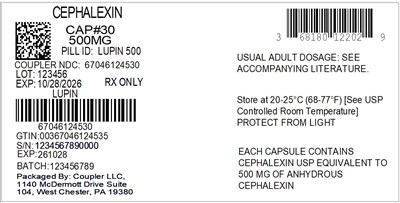Label (68180 122 02 Cephalexin 500mg 67046 1245 30)